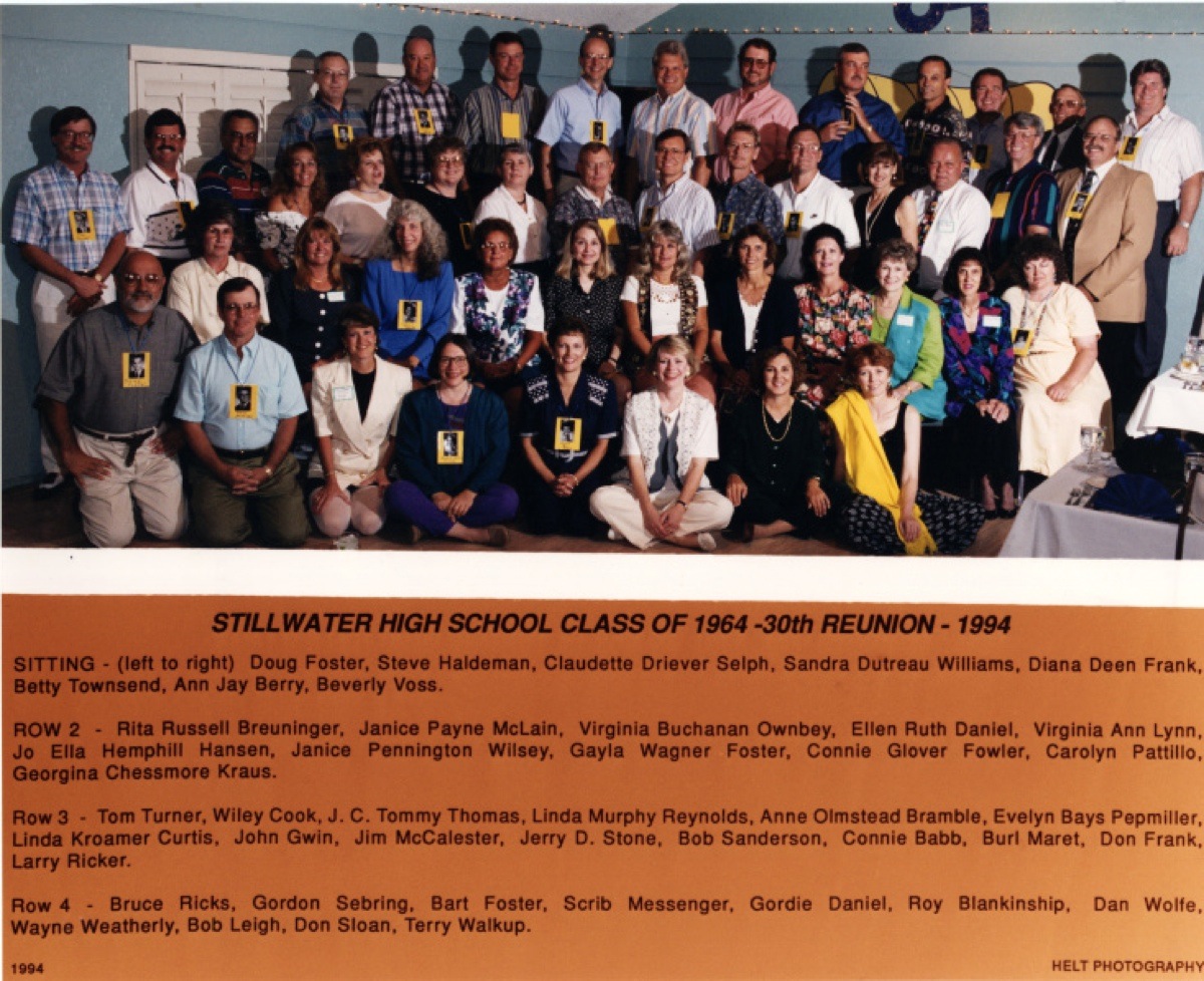 Stillwater (OK) High School Class of 1964 Reunion Photo, 1994